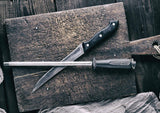 Professional Carbon Steel Black Knife Sharpening Steel, 12 Inch Free Shipping